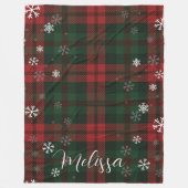 Karierte Schneeflocken Muster Personalisiert Winte Fleecedecke (Vorderseite)