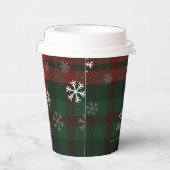 Karierte Schneeflocken Muster Personalisiert Winte Pappbecher (Rechts)