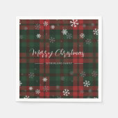 Karierte Schneeflocken Muster Personalisiertes Win Serviette (Vorderseite)