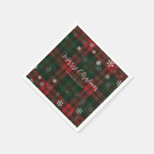 Karierte Schneeflocken Muster Personalisiertes Win Serviette (Ecke)