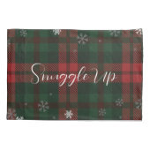 Karierte Schneeflocken Muster Weihnachtsfeiertag R Kissenbezug (Rückseite-Links)