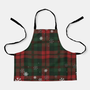 Karierte Schneeflocken Muster Weihnachtsfeiertag Schürze