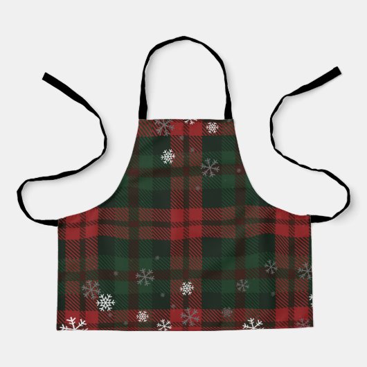 Karierte Schneeflocken Muster Weihnachtsfeiertag Schürze (Vorderseite)