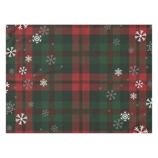 Karierte Schneeflocken Muster Weihnachtsfeiertag Tischdecke (Vorderseite (Horizontal))