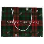 Karierte Schneeflocken Muster Weihnachtsfeiertage Große Geschenktüte (Rückseite)