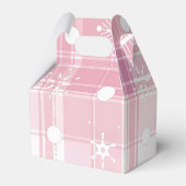 Karierte Schneeflocken - Rosa Weihnachten Geschenkschachtel (Rückseite)