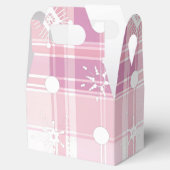 Karierte Schneeflocken - Rosa Weihnachten Geschenkschachtel (Geöffnet)