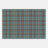 Karierte Schokolade- und aquamarine Papierblätter Geschenkpapier Set (Vorderseite 3)