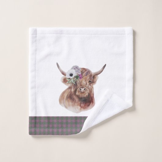 Karierte schottische Muster Badhandtuch Set (Waschlappen)