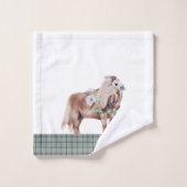 Karierte schottische Muster Badhandtuch Set (Waschlappen)