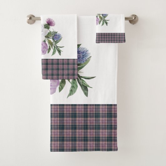 Karierte schottische Muster Badhandtuch Set (Insitu)