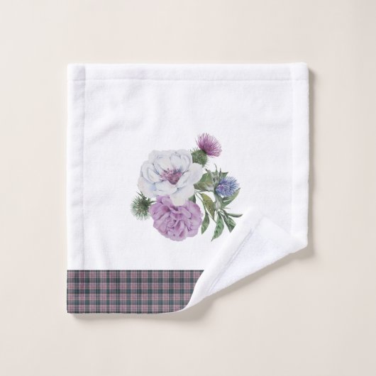 Karierte schottische Muster Badhandtuch Set (Waschlappen)