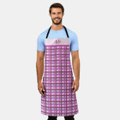 Karierte Schürze der rosa benutzerdefinierten Mono (Getragen)