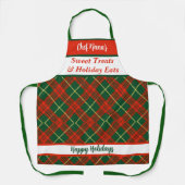 Karierte Schürze "Sweet Leckereien" (Vorderseite)