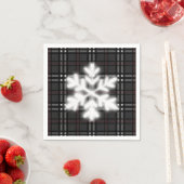 Karierte Schwarz-Grau-Schneeflocke Serviette (Beispiel)