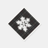 Karierte Schwarz-Grau-Schneeflocke Serviette (Ecke)