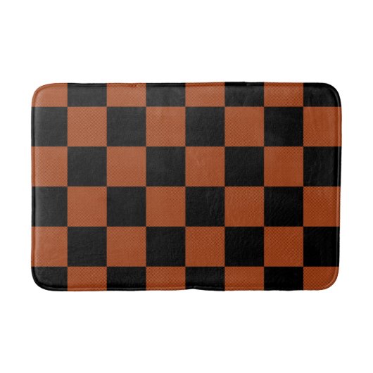 Karierte, schwarz-orange karierte Plätze Buffalo Badematte (Vorderseite)