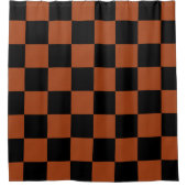 Karierte, schwarz-orange karierte Plätze Buffalo Duschvorhang (Vorderseite)