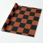 Karierte, schwarz-orange karierte Plätze Buffalo Geschenkpapier<br><div class="desc">Sonderverpackungspapier</div>