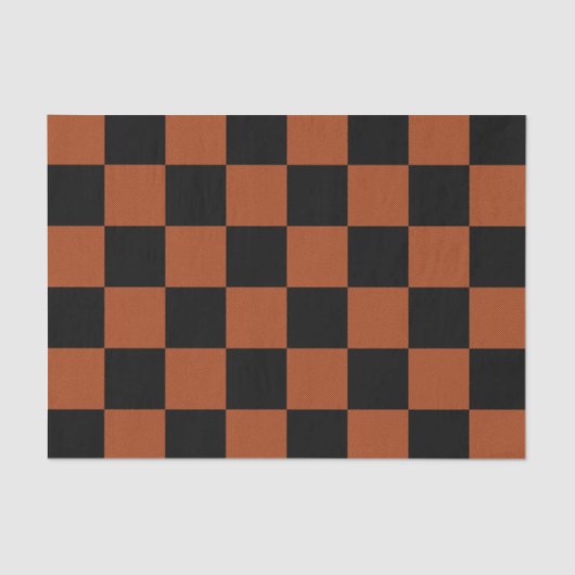 Karierte, schwarz-orange karierte Plätze Buffalo Seidenpapier (Vorderseite)