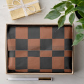 Karierte, schwarz-orange karierte Plätze Buffalo Seidenpapier (Geschenk)