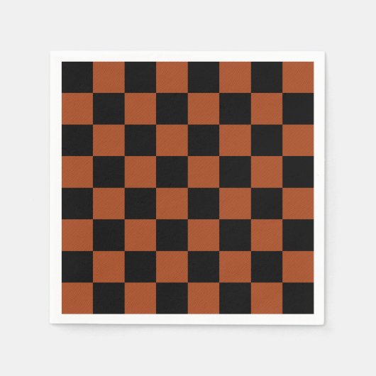 Karierte, schwarz-orange karierte Plätze Buffalo Serviette (Vorderseite)