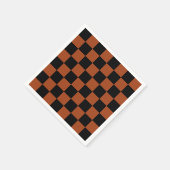Karierte, schwarz-orange karierte Plätze Buffalo Serviette (Ecke)