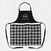 Karierte Schwarz-Weiß-Monogramm Schürze (Vorderseite)