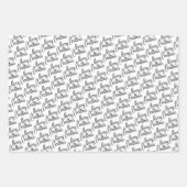 Karierte Schwarz-weiße Taupe Geschenkpapier Set (Vorderseite)