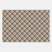 Karierte Schwarz-weiße Taupe Geschenkpapier Set (Vorderseite 3)