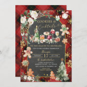 Karierte Schwarze Cookies Weihnachten Cocktails Pa Einladung (Vorne/Hinten)