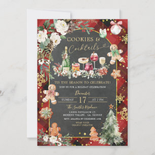 Karierte Schwarze Cookies Weihnachten Cocktails Pa Einladung