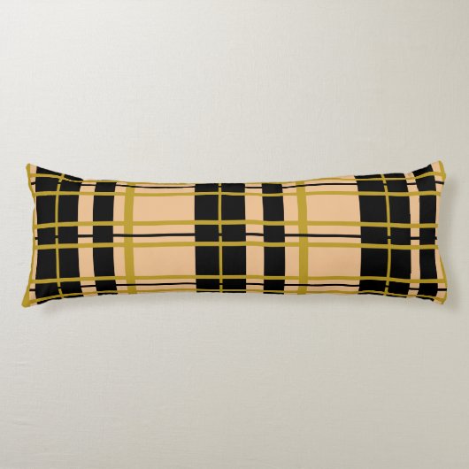 Karierte schwarze Rose gestreift Seitenschläferkissen (Vorderseite)