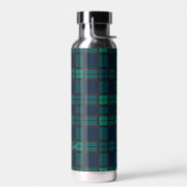 Karierte Schwarze Uhr Rustikales Muster Tartan Trinkflasche (Links)