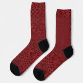 Karierte schwarze und rote Socken (Linkes Detail)