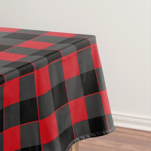 Karierte, schwarze und rote Tablette Tischdecke (Beispiel)