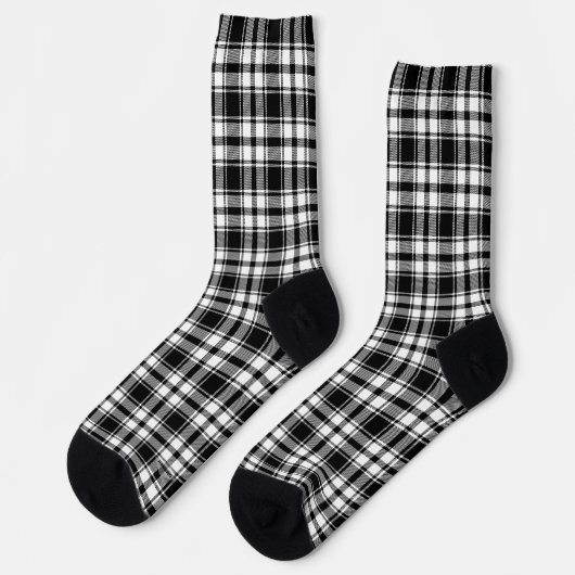 Karierte schwarze und weiße Socken HAMbWG (Linkes Detail)
