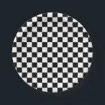 Karierte Schwarzweiss-Quadrate Pappteller<br><div class="desc">Karierte Schwarzweiss-Quadrate</div>