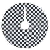Karierte Schwarzweiss-Quadrate Polyester Weihnachtsbaumdecke (Vorderseite)