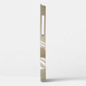 Karierte, schwarzweiße Textilien auf weißem Bett Case-Mate iPhone Hülle (Rückseite / Links)