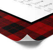 Karierte Seekarte in Rot und Schwarz Poster (Ecke)