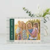 Karierte Seitenleiste Feiertagskarte (Stehend Vorderseite)