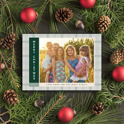 Karierte Seitenleiste Feiertagskarte