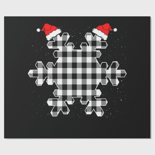 Karierte Snowflakes Geschenkpapier (Flach)