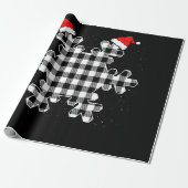Karierte Snowflakes Geschenkpapier (Ungerollt)