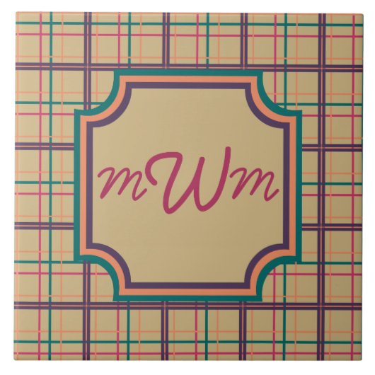 Karierte Sommerferien Fliese (Vorderseite)