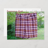 Karierte SommerSHORT Postkarte (Vorne/Hinten)