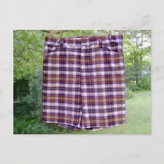 Karierte SommerSHORT Postkarte (Vorderseite)