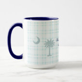 Karierte South Carolina Tasse mit Palmen und Mond (Links)