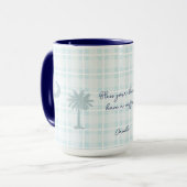 Karierte South Carolina Tasse mit Palmen und Mond (Vorderseite Links)
